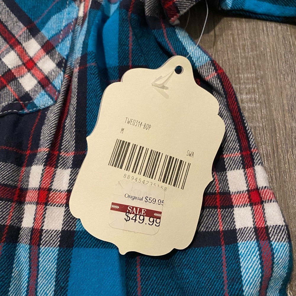 Altar'd State Blue & Navy Plaid Button-Down Shirt - Picture 2 of 5